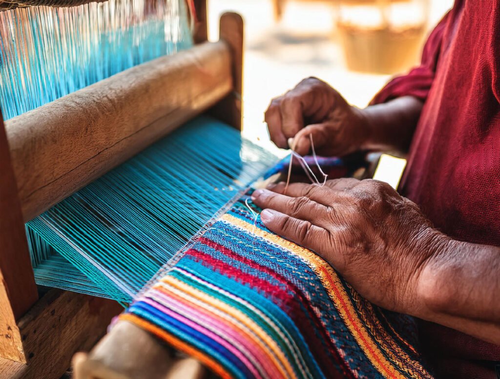 Proceso de fabricación de lana artesanal mexicana, preservando la tradición textil.